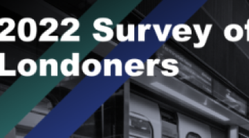 Cover of survey report which has the text '2022 Survey of Londoners' written on it