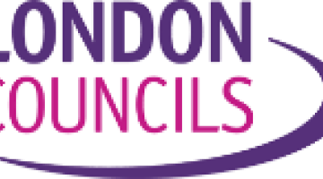 London Councils logo - the word London in purple, the word councils in pink, with a purple semicircle around the bottom